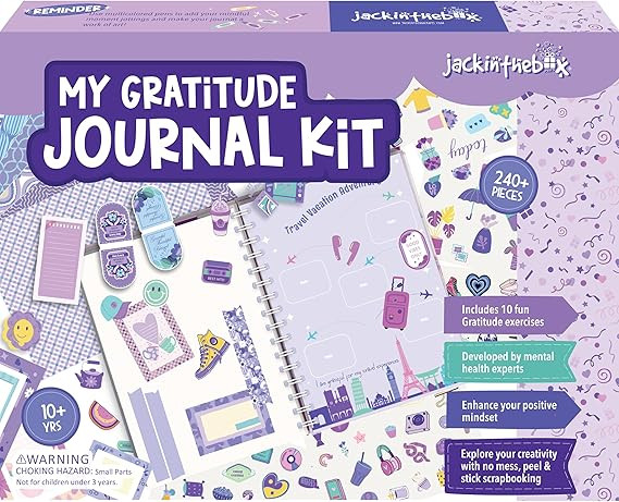 jackinthebox Gratitude Journal Kit for Girls Ages 8-12, 242 pcs, Scrapbooking Journal Set for Tee... | Amazon (US)