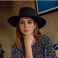 Black Fedora Hat For Women-Black Wide Brim Fedora-Black Hats Women-Fashion Cowgirl Hat-Boater Black- | Etsy (US)
