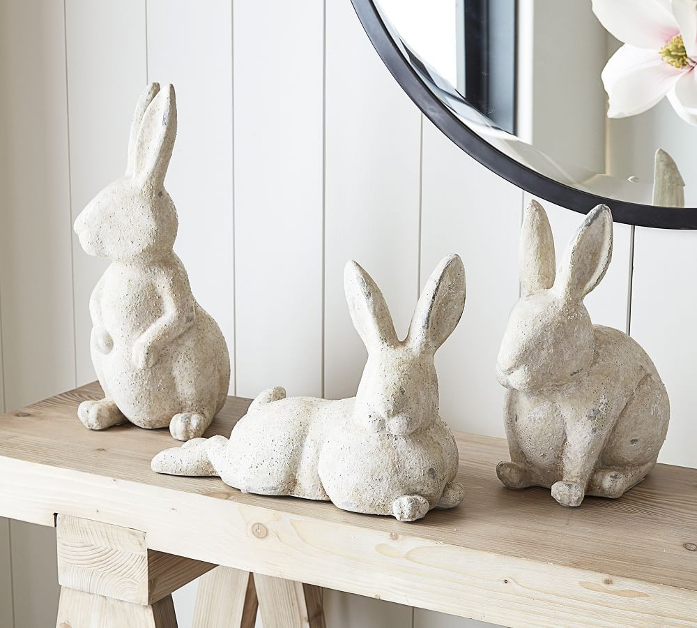 Stone Easter Bunny Sculptures | Pottery Barn (US)