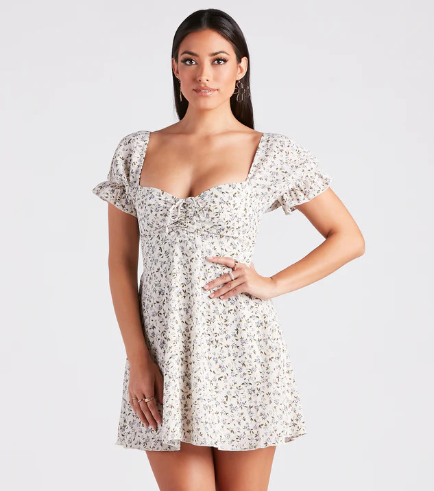 Cute View Ditsy Floral Chiffon Skater Dress | Windsor Stores