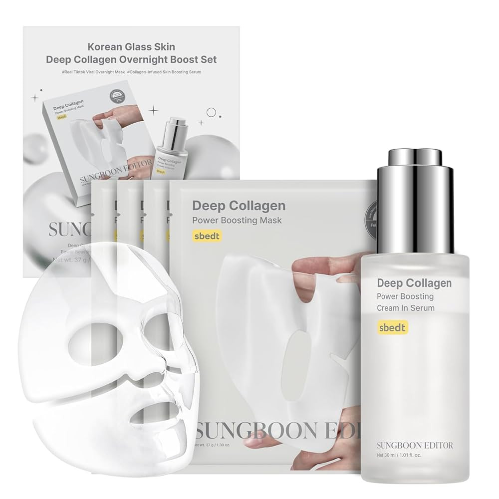 SUNGBOON EDITOR Deep Collagen Boost Set | Collagen Face Mask & Serum for Face, Real collagen 2,16... | Amazon (US)