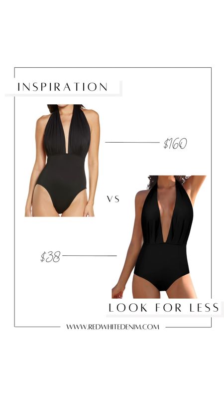 Look for Less Norma Kamala Swimsuit Plunge V Neckline - less than $40! Fit is so flattering.
 

#LTKunder50 #LTKstyletip