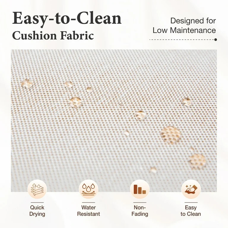 MF Studio HDPE Patio Furniture Set, 4-Piece HDPE & Wicker Outdoor Conversation Set with Thick Cus... | Walmart (US)