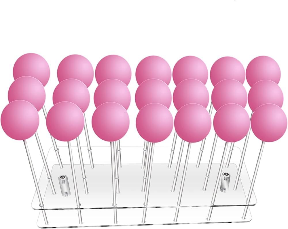 KETAWA Cake pop Stand,21 Hole Clear Acrylic Lollipop Holder, Lollipop Sticks Weddings Baby Shower... | Amazon (US)