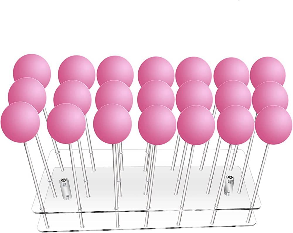 KETAWA Cake pop Stand,21 Hole Clear Acrylic Lollipop Holder, Lollipop Sticks Weddings Baby Shower... | Amazon (US)