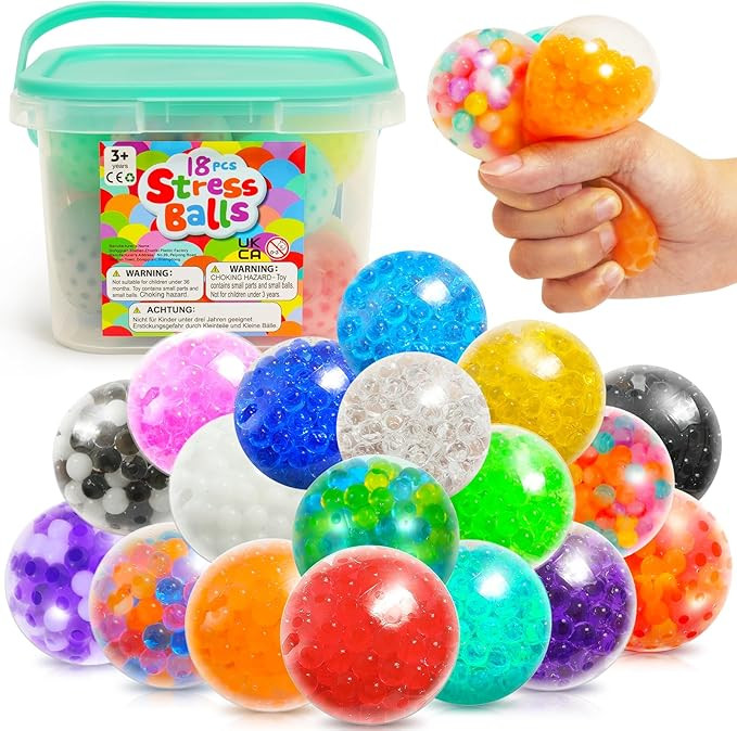 Small Fish Sensory Stress Ball Set for Kids and Adults, 18 Pack Stress Relief Fidget Balls Filled... | Amazon (US)