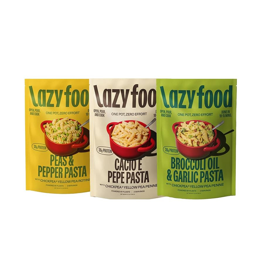 Lazy Food Vegetarian Pasta Meal I Plant-Based Single Pot Dinner Kit I Healthy High Protein Low Ca... | Amazon (US)