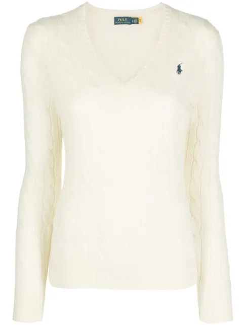 Polo Ralph Lauren Kimberly Polo Pony cable-knit Jumper - Farfetch | Farfetch Global