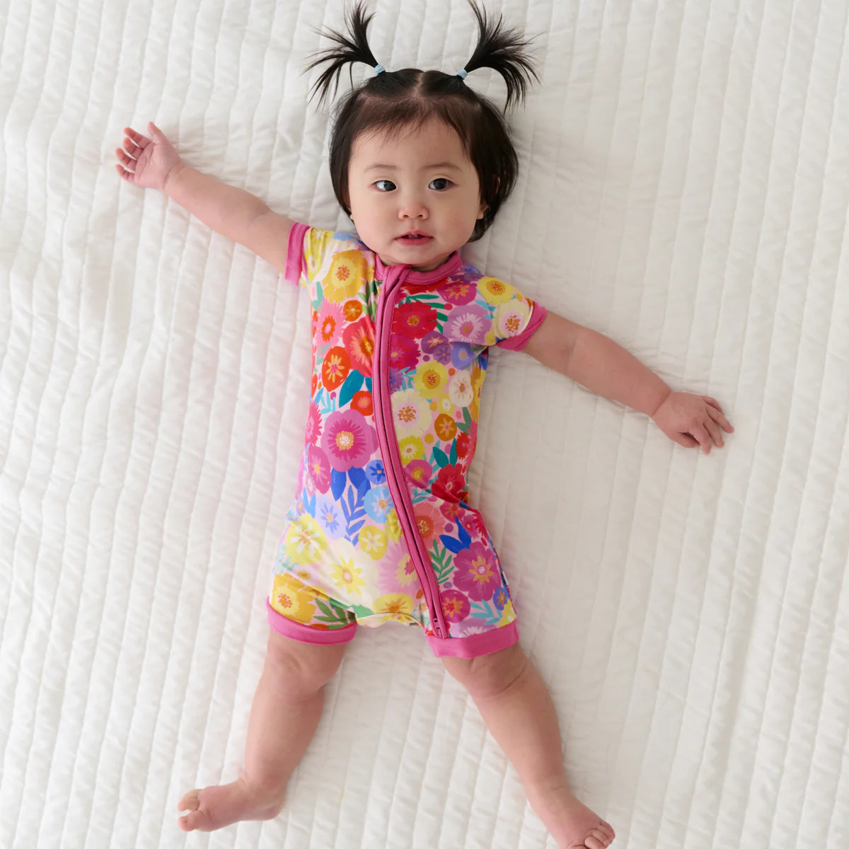 Rainbow Blooms Shorty Zippy | Little Sleepies