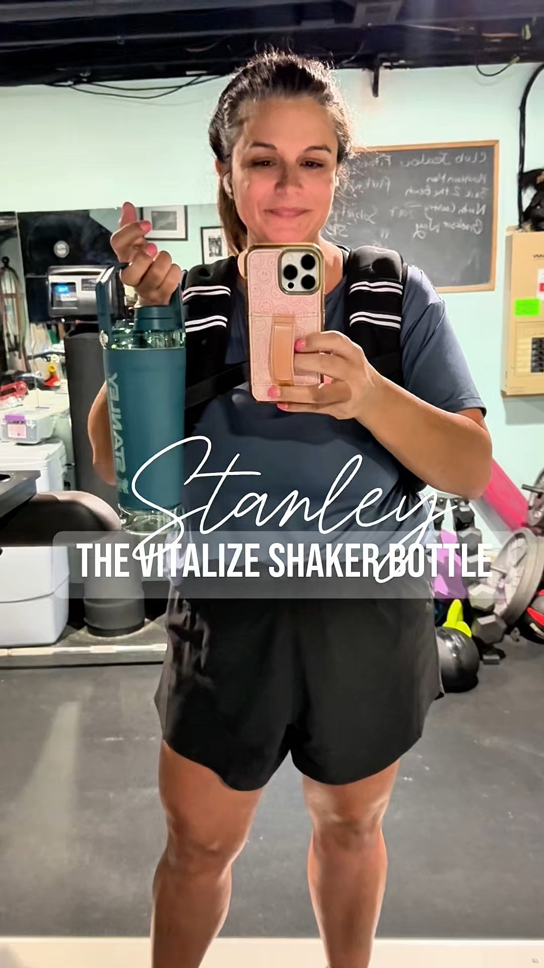 I’m kind of obsessed with my new protein shaker bottle — the Stanley Vitalize shaker in Coastal Teal.

Used this during my workout today (upright rows, farmer’s carries, kettlebell swings, alternating lunges… basically 30 minutes in my basement “gym” / storage room where the cat’s litter box also lives 😅). The built-in strainer keeps protein shakes smooth with no clumps, the lid is leakproof, and the carry handle makes it easy to grab between sets.

The bottom container is a 3 oz storage compartment which is perfect for keeping protein powder or supplements with you so everything stays together. It’s been really convenient having my protein shaker ready to go without carrying extra containers.

This is the Coastal Teal color but they just launched several really good spring colors too.

#stanley1913partner @stanley_brand #ad

#LTKActive #LTKdayinmylife #LTKfitnessgoals