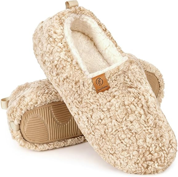 EverFoams Women’s Soft Curly Full Slippers Memory Foam Lightweight House Shoes Cozy Loafer with... | Amazon (US)