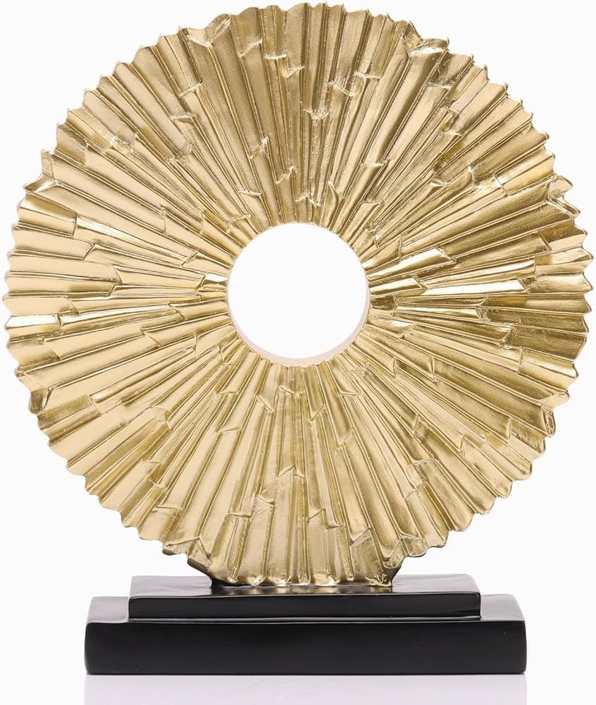 DOVDOV Gold Home Decor and Accessories, Round Geometric Statues, Unique Home Decor for Office Boo... | Amazon (US)