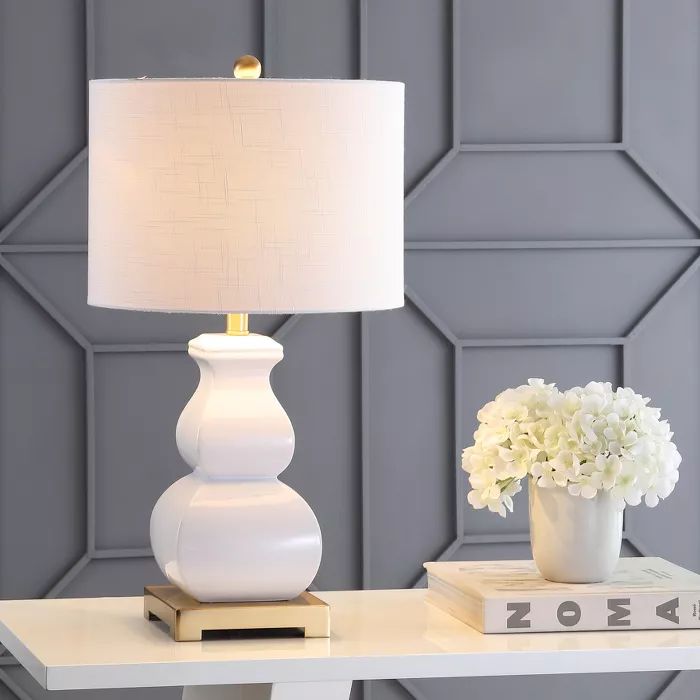 25.5" Vienna Ceramic LED Table Lamp White (Includes Energy Efficient Light Bulb) - JONATHAN Y | Target