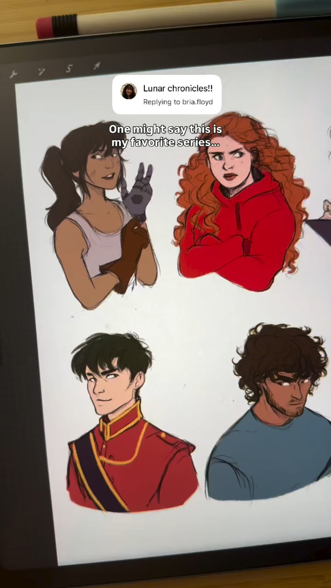 And one would be correct it is!! these books got me back into reading almost 10 years ago now and I love them so much 💙🚀 #thelunarchronicles #bookstagram #bookishartist