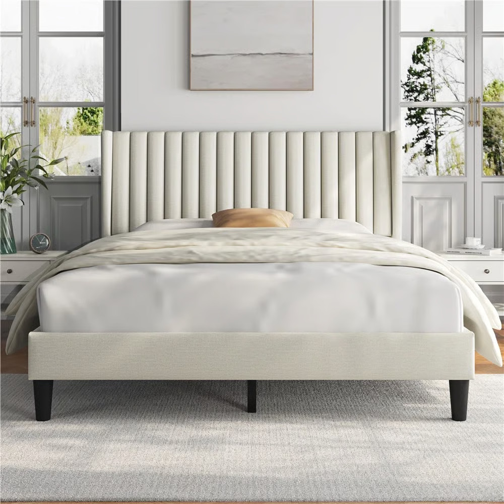 Upholstered Bed Frame with Wing Side | Wayfair North America