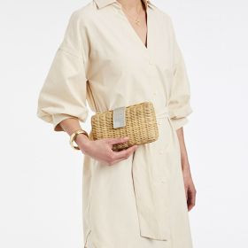 Wicker and Leather Clutch | Mark and Graham