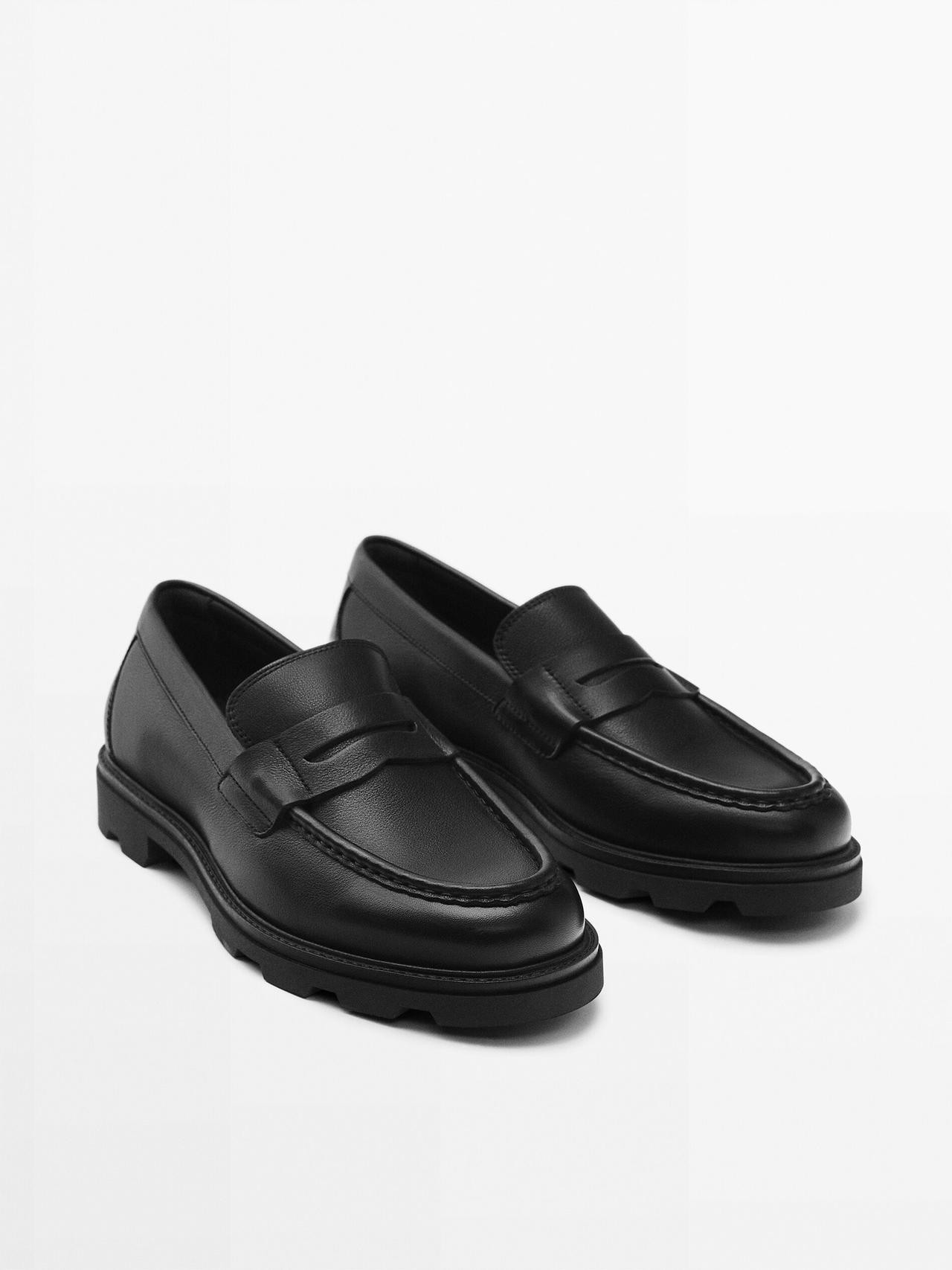 Loafer aus Nappaleder mit Profilsohle | Massimo Dutti DE