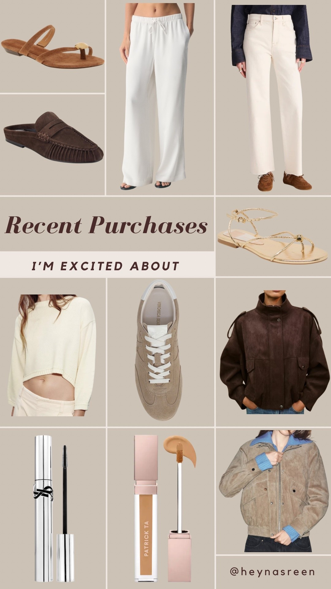 Recent purchases that I’m excited about! 
1) chocolate mules are trending and I'm loving these!  They give such an edgy and sophisticated vibe 
2) satin pull on pants are the perfect way to feel comfy but pulled together! I did the XS short length 
3) this color denim will be on repeat this season! The perfect canvas white 
4) can't wait to try these gold sandals! I did my true size 
5) this cream sweater came in and has such a great fit! 
6) VB sneakers- omgggg so comfy and many color options 
7) suede jackets- I needed both colors obv! I got my true size XS 
8) I got this new mascara & WOW the lengthening!! 
9) new Patrick ta concealer is GORG, I did medium neutral 1 and it's a great everyday medium coverage 


#LTKOver40 #LTKPetite #LTKmomlife