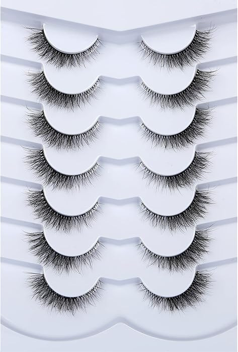 Pooplunch False Eyelashes Cat Eye Look Natural Short Lashes Wispy Clear Band Extension Volume Fak... | Amazon (US)