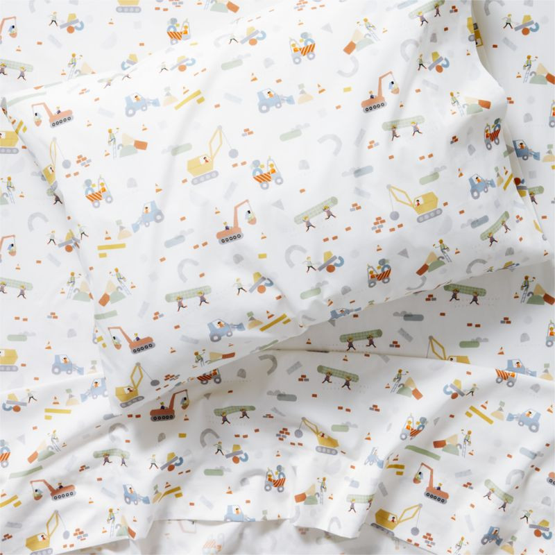 Stay Cool Modern Trucks Organic Cotton Kids Twin Sheet Set + Reviews | Crate & Kids | Crate & Barrel