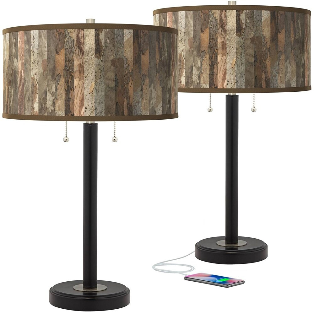 Black Bronze USB Table Lamps Set of 2 - 24" x 15 | Bed Bath & Beyond