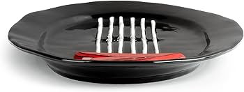 DEMDACO Black and White Red Heart Oval 15.5 x 9.5 Stoneware Serving Platter Tray | Amazon (US)