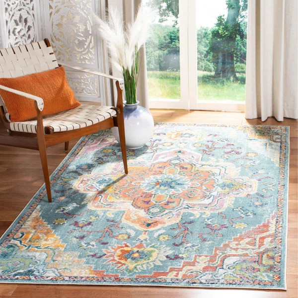 Haneul Teal/Orange Area Rug | Wayfair North America