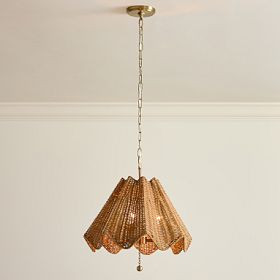 Chris Loves Julia Ruffle Rattan Chandelier (16")
