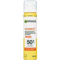 Garnier Vitamin C Brightening Over Make-Up UV Mist Invisible with SPF50+ and Vitamin C 75ml | LOOKFANTASTIC IE