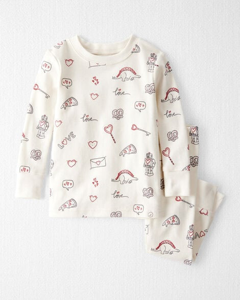 Little Planet Baby Girls Organic Cotton Pajamas In Little Loves Print Baby Size 18M Cream | Carter's Inc