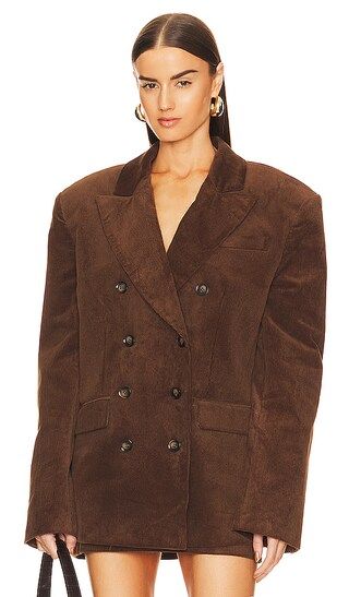 Corduroy Double Breasted Jacket in Brown | Revolve Clothing (Global)