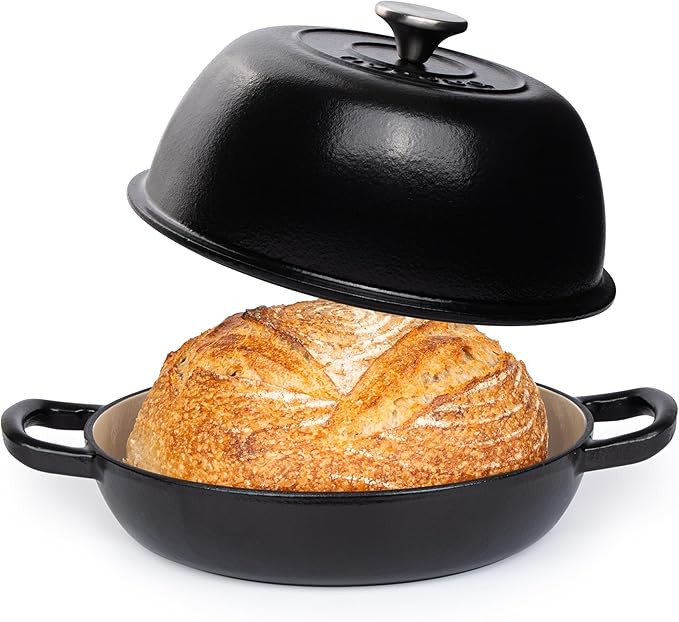 Enamelled Cast Iron Dutch Oven Pot – Dutch Oven For Sourdough Bread Baking – Cast Iron Bread ... | Amazon (US)