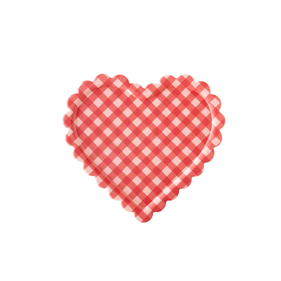 Gingham Heart Shaped Serving Tray | Ellie and Piper