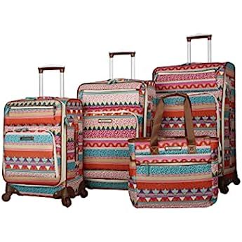 Lily Bloom Unisex Adults 3 Piece Softshell Expandable Luggage Set With Spinner Wheels, Multicolor | Amazon (US)