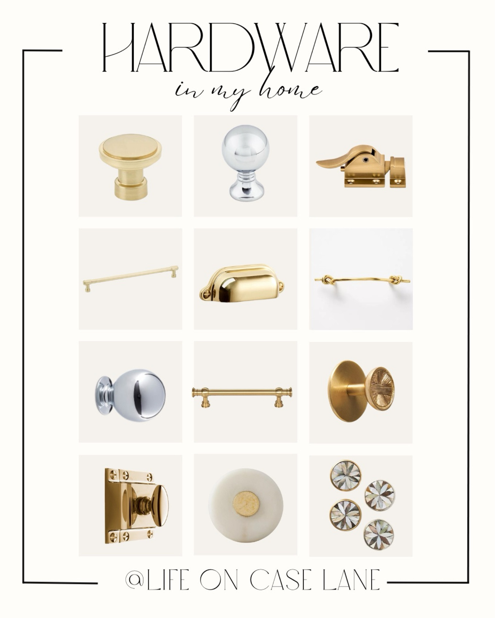 Hardware in my home 

Cabinet hardware, cabinet pull, cabinet knob, cabinet pull, cabinet latch 