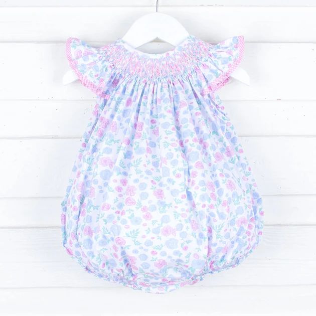 Geometric Smocked Garden Rose Bubble | Classic Whimsy