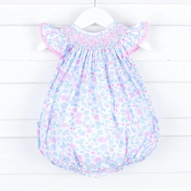 Geometric Smocked Garden Rose Bubble | Classic Whimsy