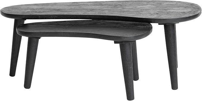 Bloomingville Modern Oblong Wood, Black, Set of 2 Sizes Nesting Tables | Amazon (US)