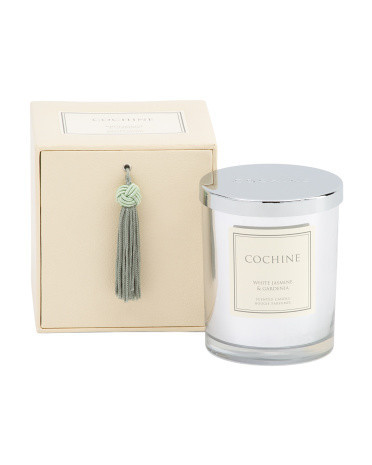 8oz White Jasmine And Gardenia Scented Candle With Lid | Marshalls