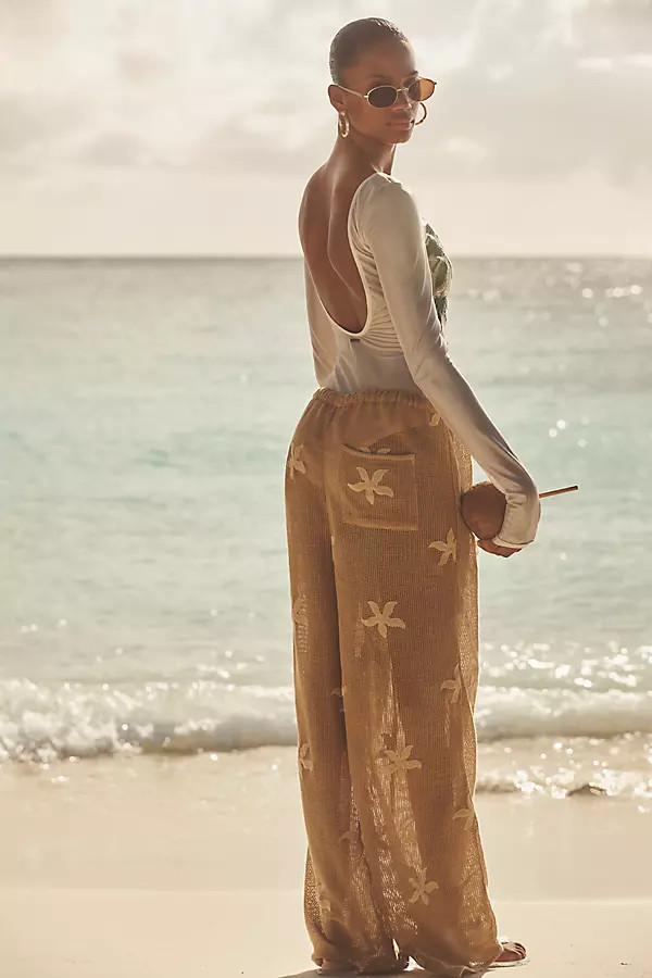 Celandine Embroidered Mesh Pants | Anthropologie (US)