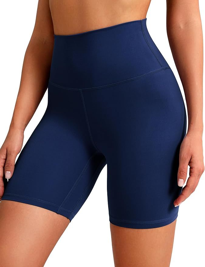 Clouduxi Biker Shorts for Women 6" High Waisted Workout Gym Running Shorts Womens Buttery Soft Yo... | Amazon (US)