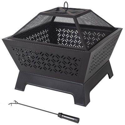 Calipso 26" Square Wood Burning Fire Pit - Pleasant Hearth | Target