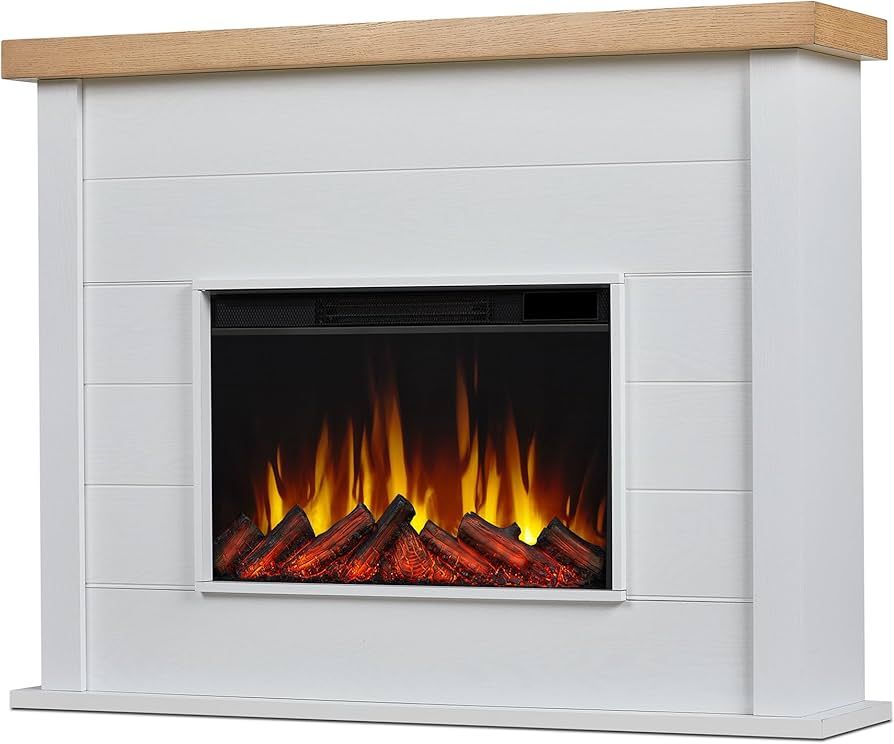 Real Flame Marshall 49" Slim Electric Fireplace with Mantel for Living Room or Bedroom, Replaceab... | Amazon (US)