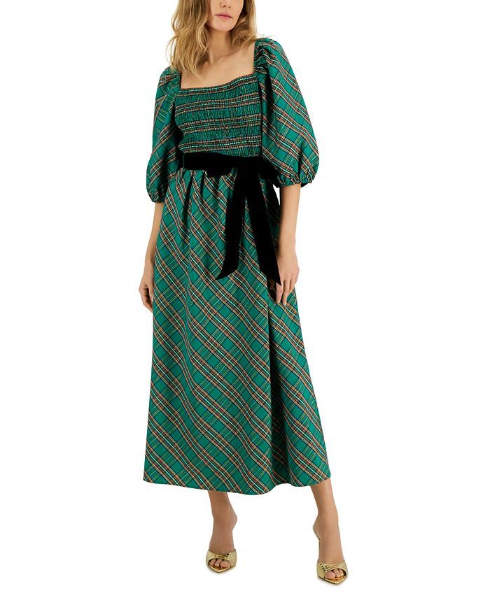 INC International Concepts Women's Plaid Midi Dress & Reviews - Dresses - Women - Macy's | Macys (US)