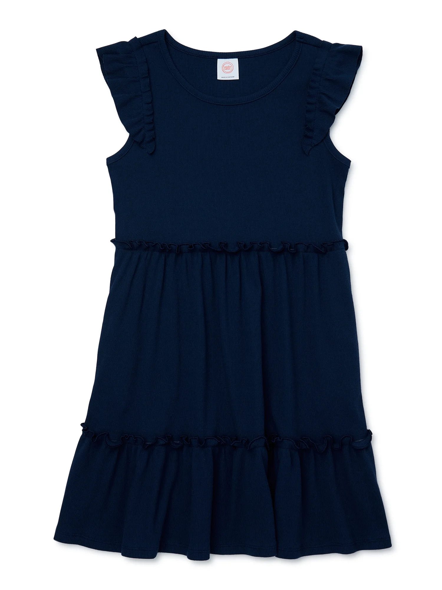 Wonder Nation Girls Tiered Ruffle Dress, Sizes 4-18 & Plus - Walmart.com | Walmart (US)
