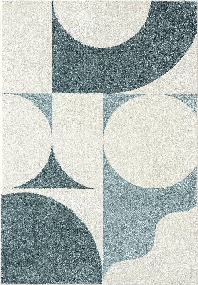 Abani Deco Collection Area Rug -Cream/Green Modern Geometric Design -5'3" x 7'6" - Easy to Clean ... | Amazon (US)