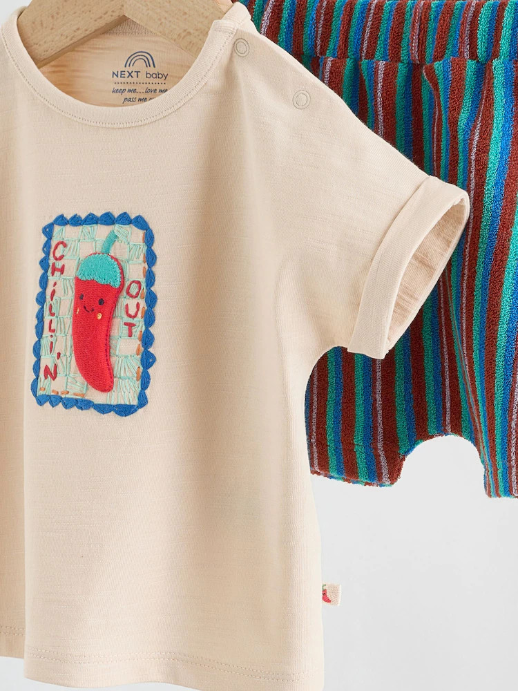 Neutral Chilli Print Top and Shorts Baby Set (0mths-2yrs) | Next US