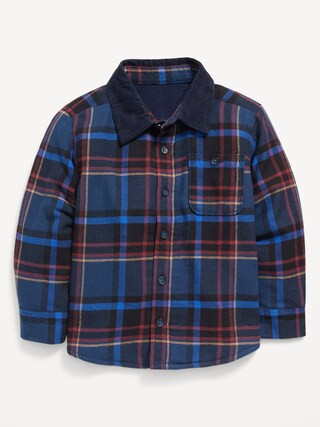 Cozy Flannel Microfleece-Lined Pocket Shirt for Toddler Boys | Old Navy (US)