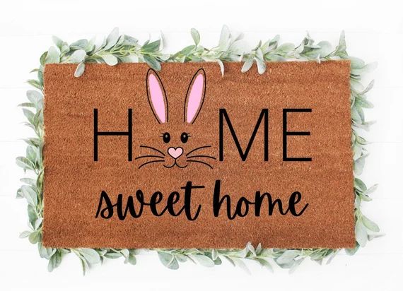 Home Sweet Home Easter Face Doormat  Easter Doormat  Spring | Etsy | Etsy (US)