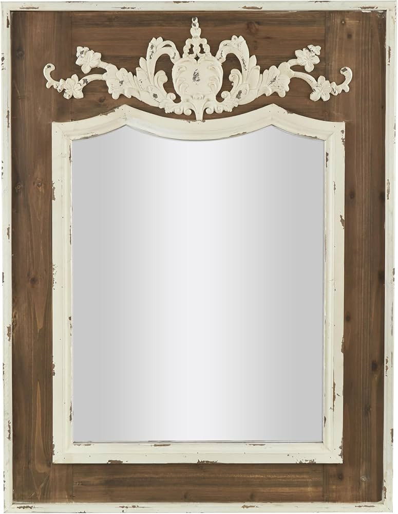 Deco 79 Wood Floral Room Wall Mirror Carved Acanthus Entryway Mirror, Wall Mounted Mirror 33" x 2... | Amazon (US)